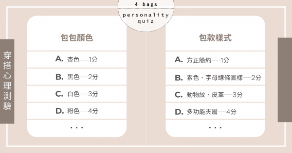 選這種包款的女孩人緣最好、最得人疼？從包包測出你的人格隱性特質！