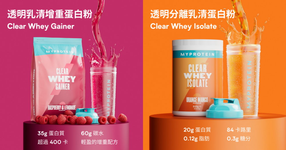 獨家研發透明乳清顛覆一般高蛋白粉濃厚口感，Myprotein透明乳清揭開2022沁涼夏日序幕