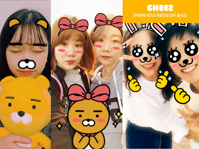 堪稱「韓版SNOW」的KAKAO CHEESE，不僅讓你變身Kakao人物，連大頭貼都有RYAN包圍！